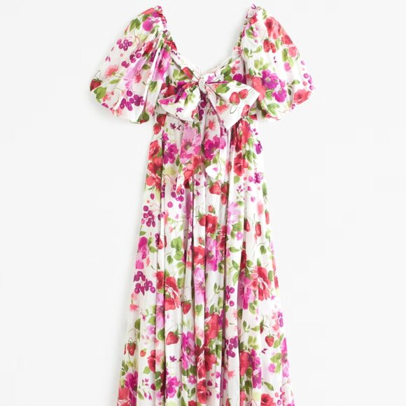 Floral Puff Sleeve Maxi Dress - Picture 3 of 11